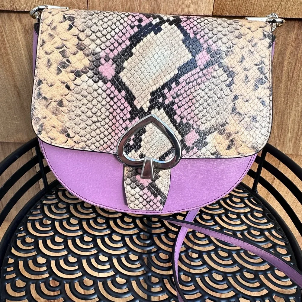 NWT! Kate ♠️ RARE!! SALE!!!!! Robyn Exotic Crossbody Saddle Bag - Picture 1 of 11